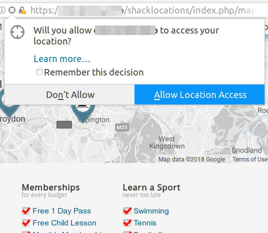 The will you allow access to your locations box