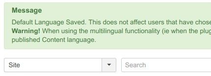 default language saved