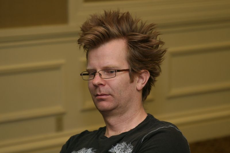 Forest sporting his 'rooster doo', aka, bed-head.
