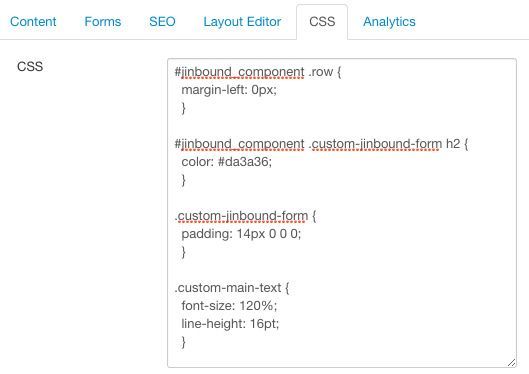 custom CSS in the new jInbound