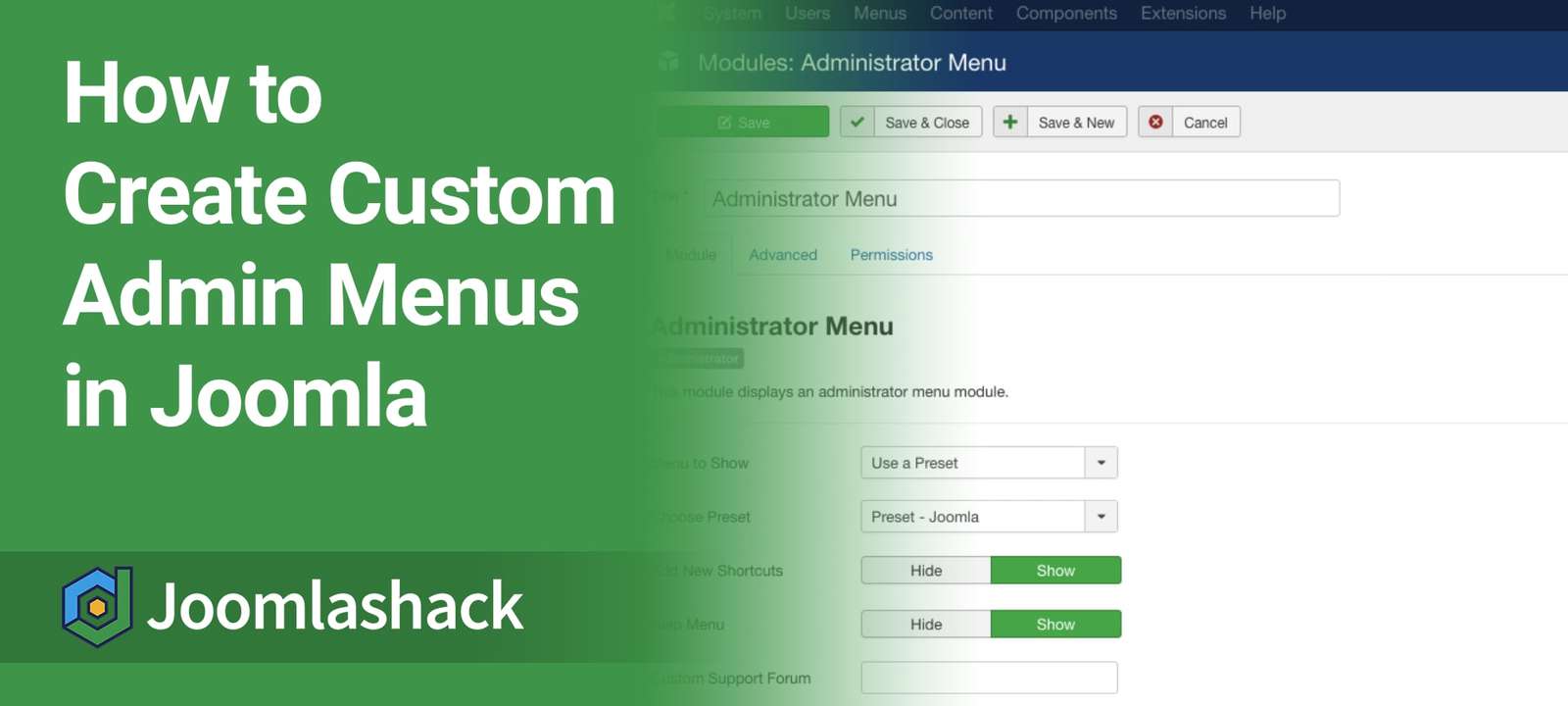 Create Custom Administrator Menus in Joomla