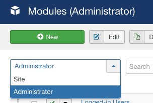 admin module dropdown