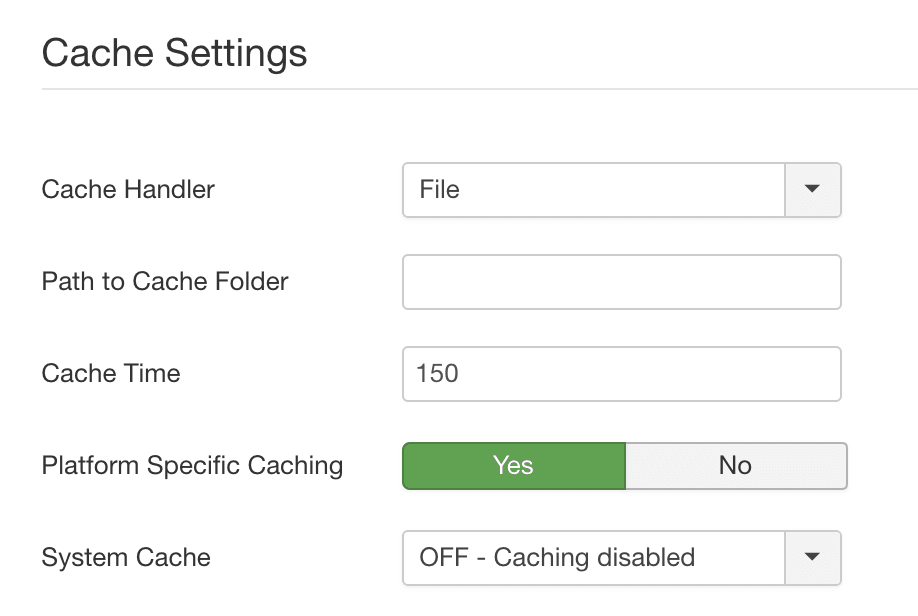 cache configuration