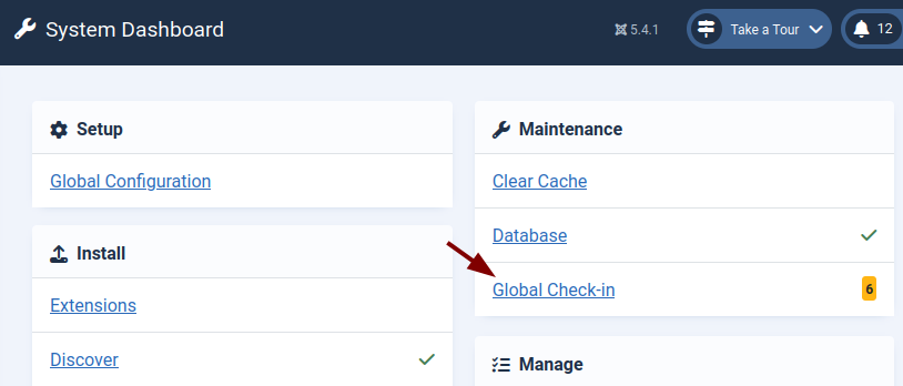 the global check-in link