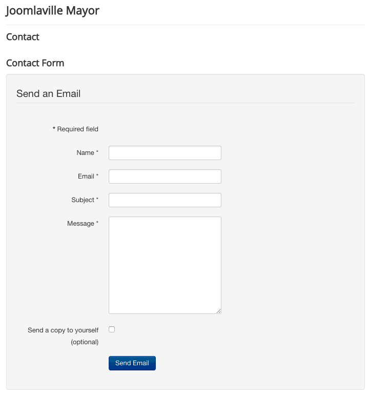 completed joomla contact form