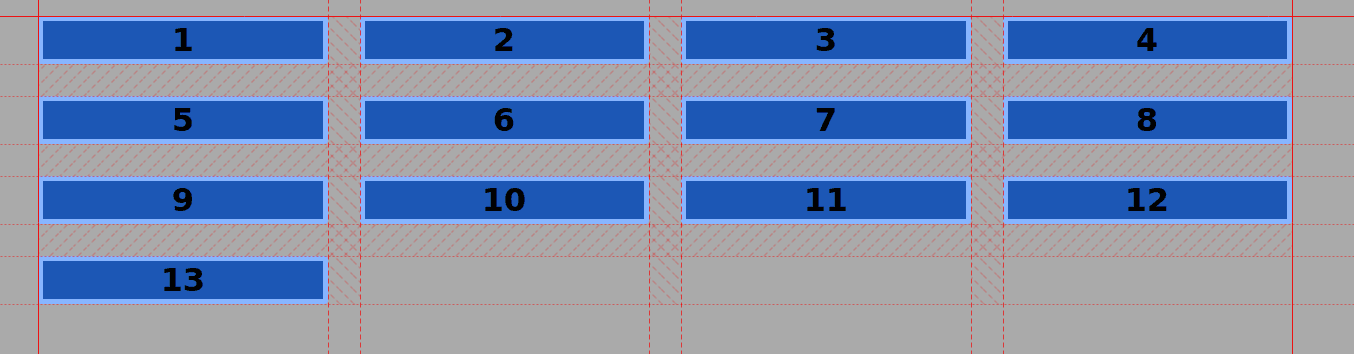 CSS Grid with 13 items