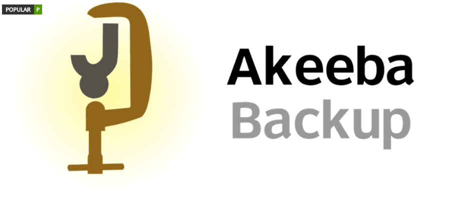 Akeeba Backup logo that has a construction clamp