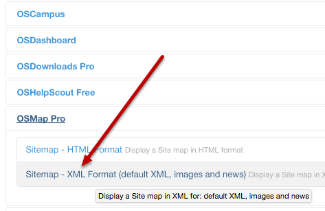 Hidden menu Joomla sitemap