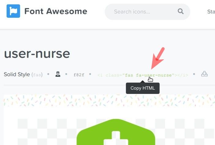 copy the html of the user nurse icon
