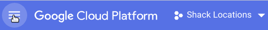 Click the navigation icon to the left of the Google Cloud Platform