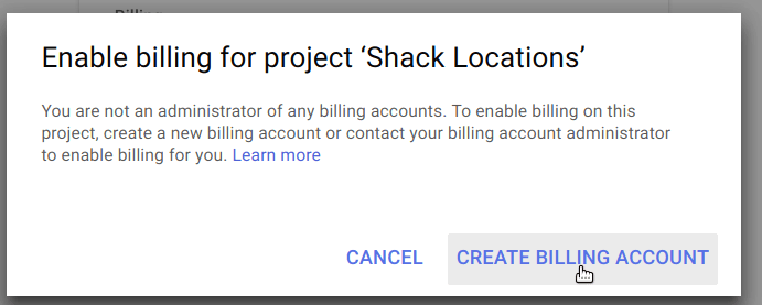 click create billing account