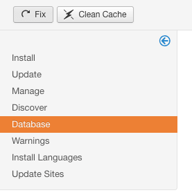 Joomla database fix