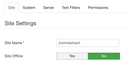 Joomla  site name metadata