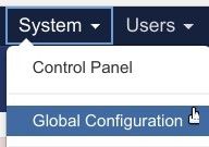 go to system global configuration
