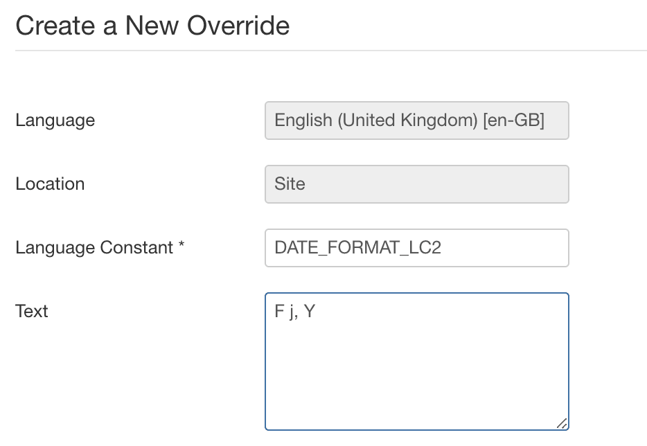 new date override