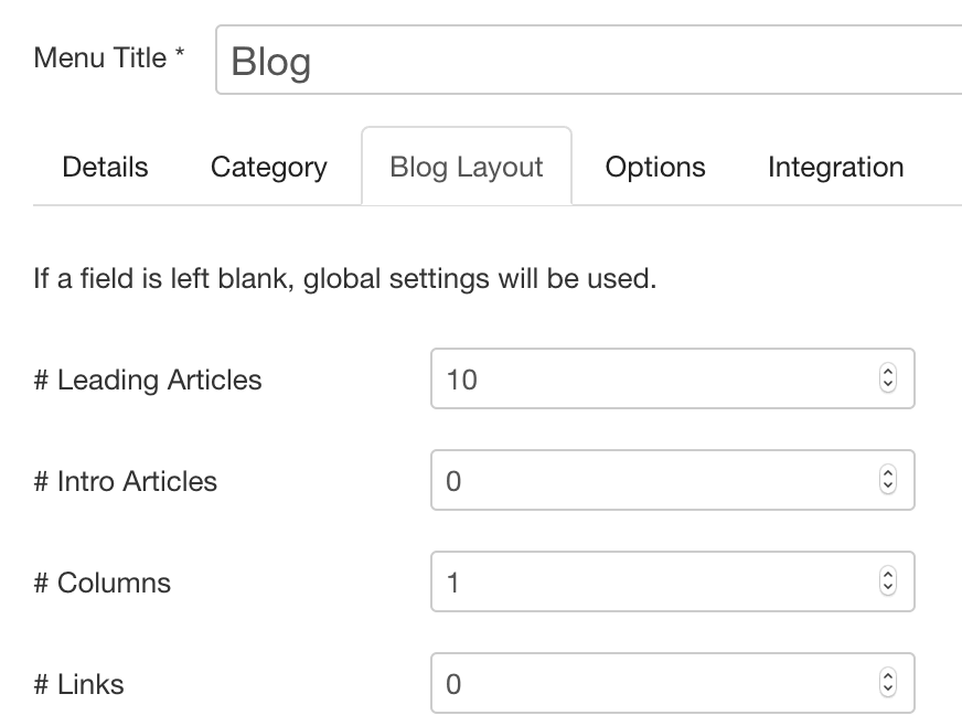 blog menu layout