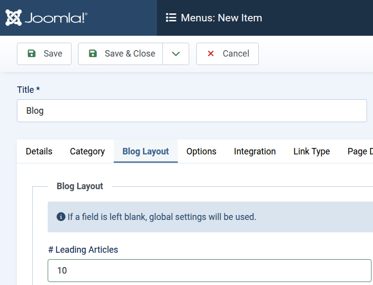 The Leading Articles Setting