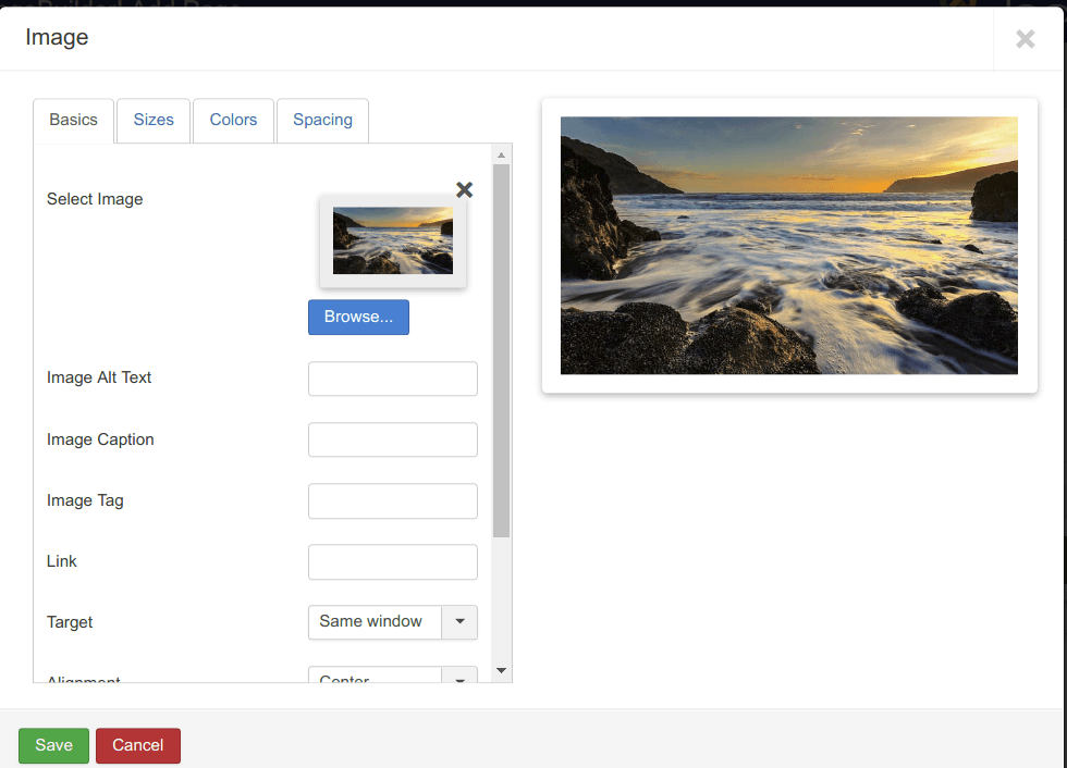 image element interface