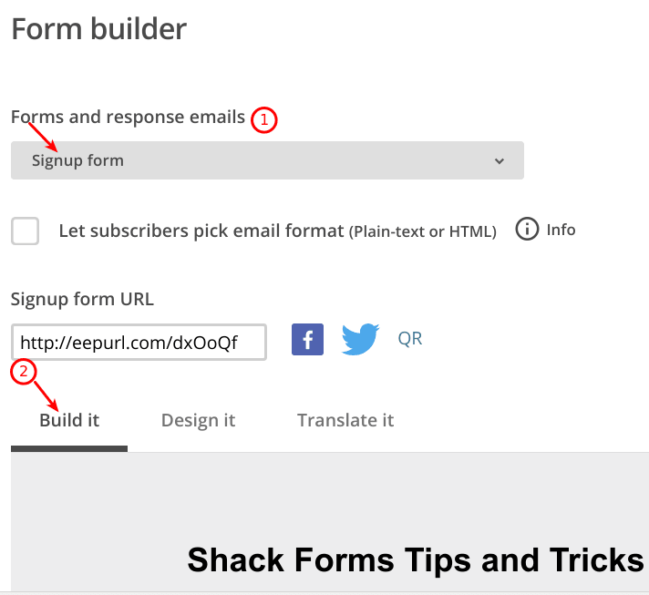 make sure you see signup form