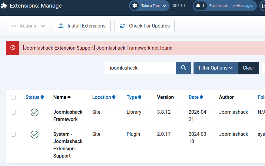missing plugins error