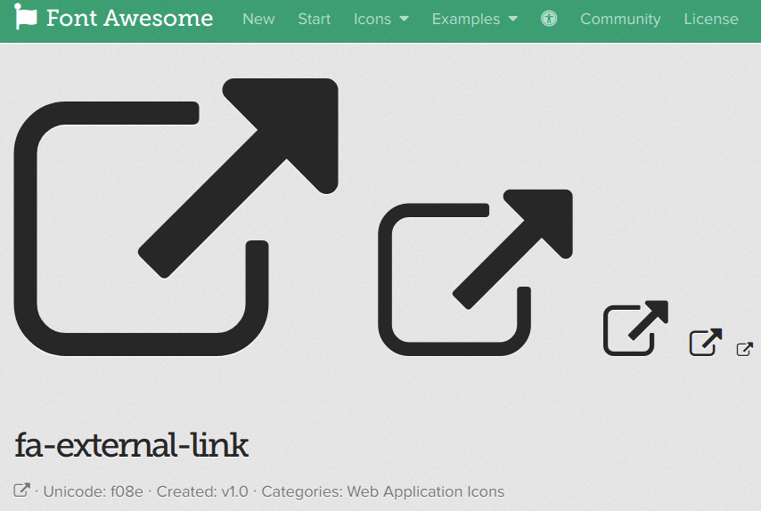 font awesome external link