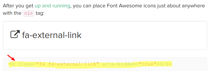 The External Link icon code