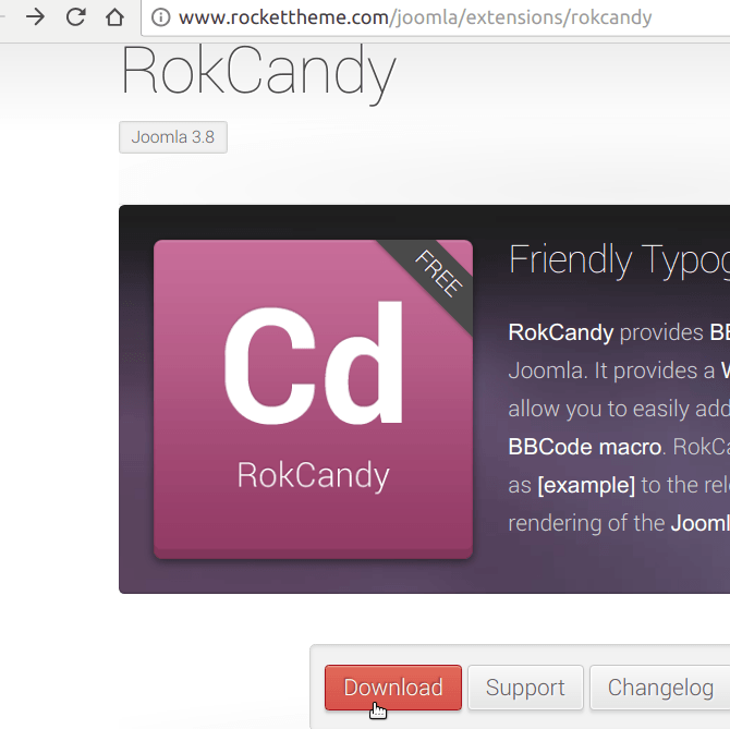 RokCandy component download page