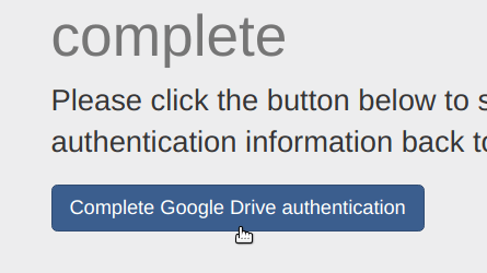 complete google drive authentication