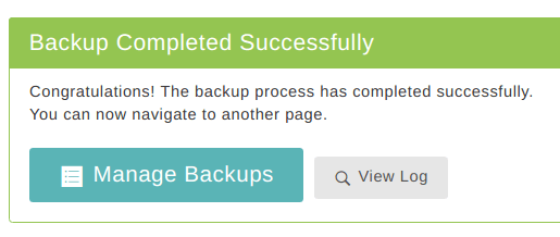 backup finished