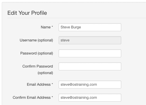 click on 'Your Profile', and you can update your account details