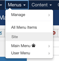 Go to the administrator area of your site and hover over 'Menus'