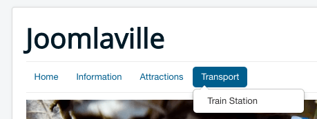 Hover over the 'Transport' link