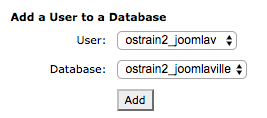 05 select database and user click add