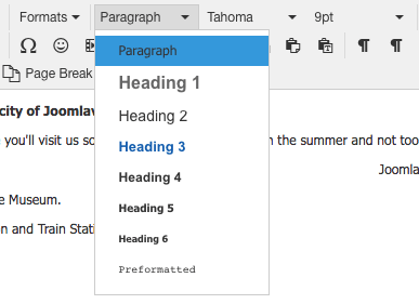 dropdowns with formating fetures