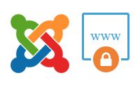 Joomla logo and a locked www