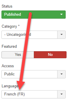 Choose French (FR) for the language options