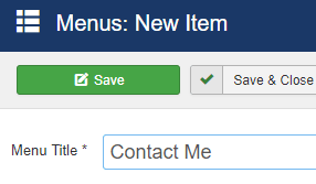 Set the title of the menu item to Contact Me