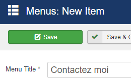 For the Menu Title, put in the French title Contactez moi