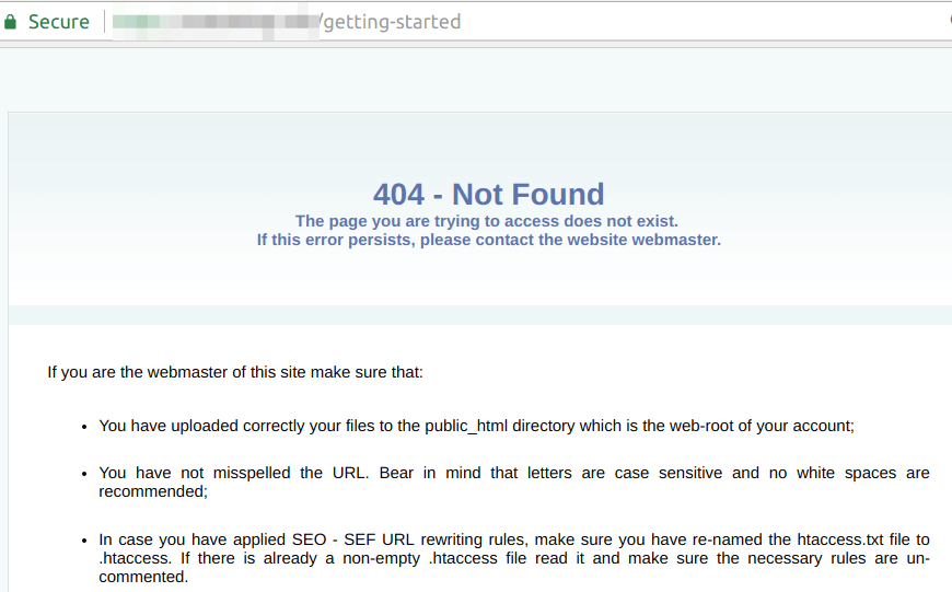404 page not found error page
