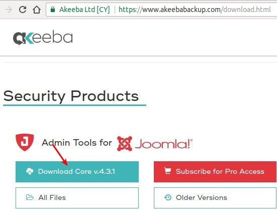 Admin Tools Core download button