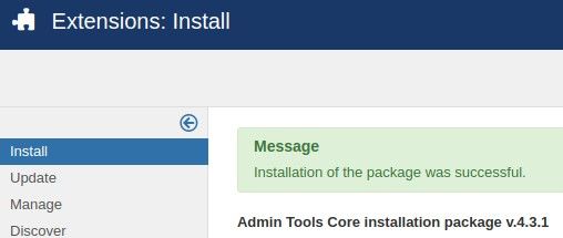 Installation of the package was successful