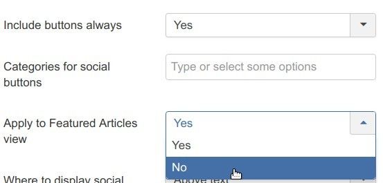 set the apply to featured articles view to no