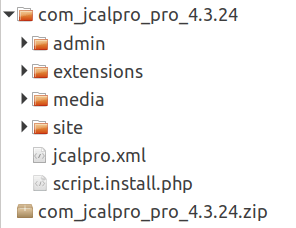 jcal pro extracted folders and files