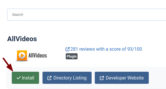 the install button