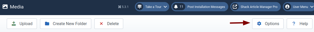 the options button