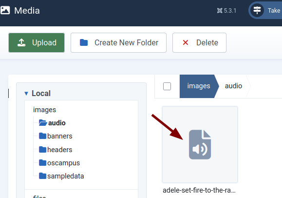 mp3 file uploaded