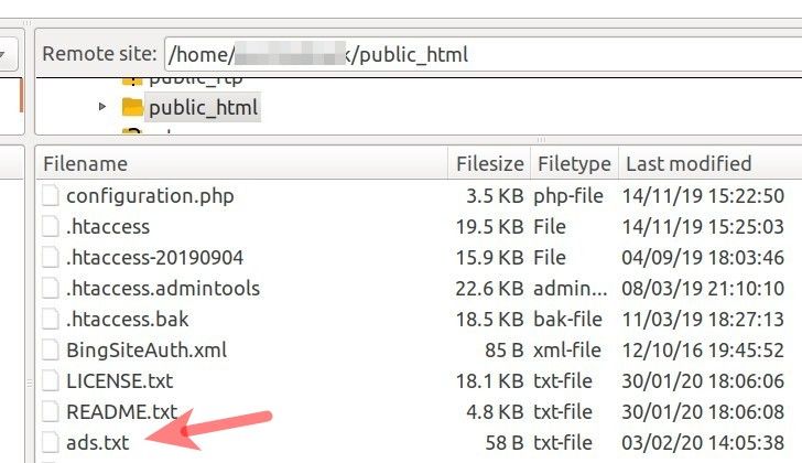 ads txt file ftped