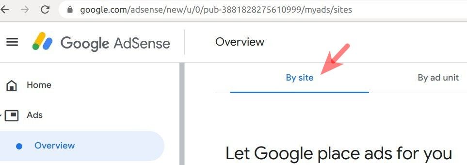 make sure you are on the by site tab