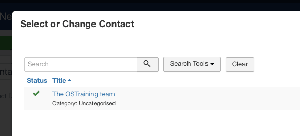 Choose a Joomla contact form
