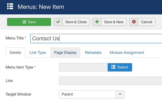 Adding a title to a Joomla contact form